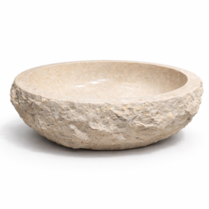 Раковина-чаша накладная из натурального камня, бежевый мрамор (Ява), ручная обработка